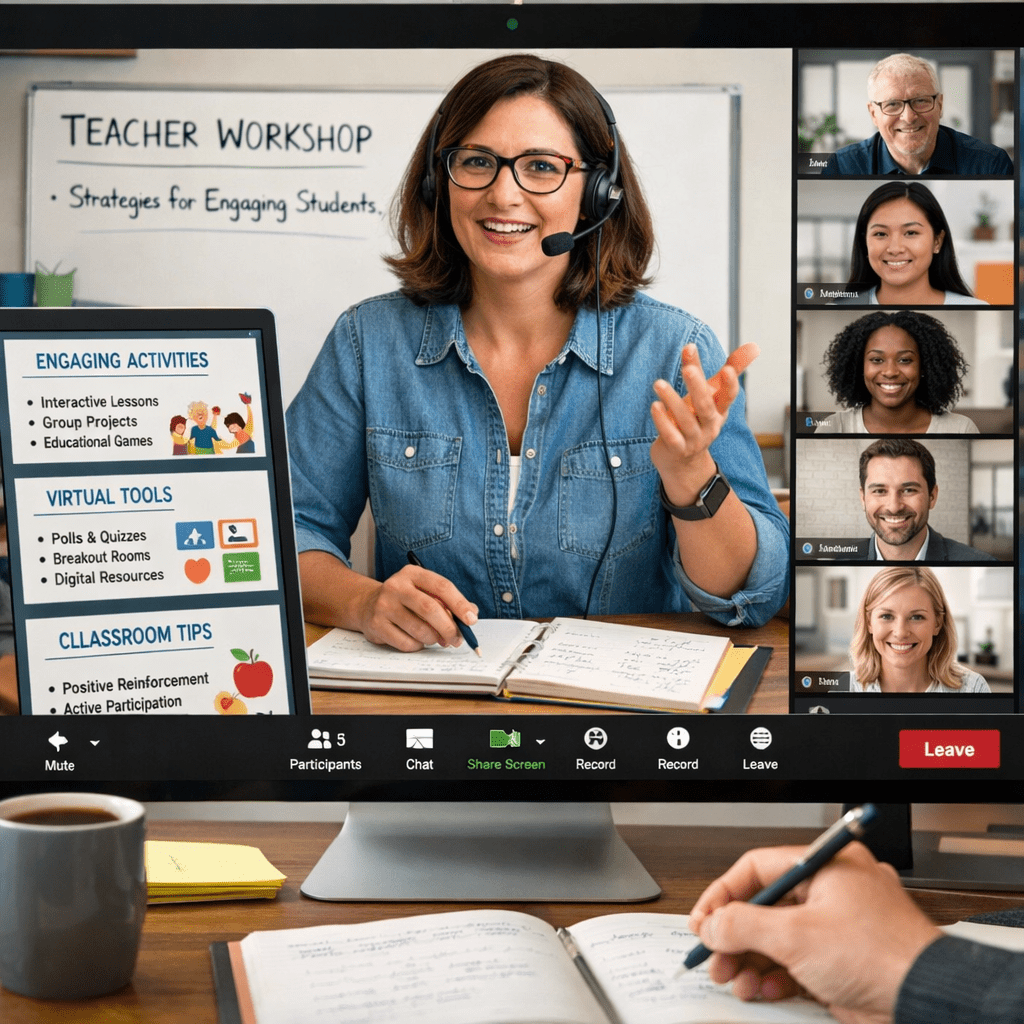 Teacher workshop conducted via Zoom online